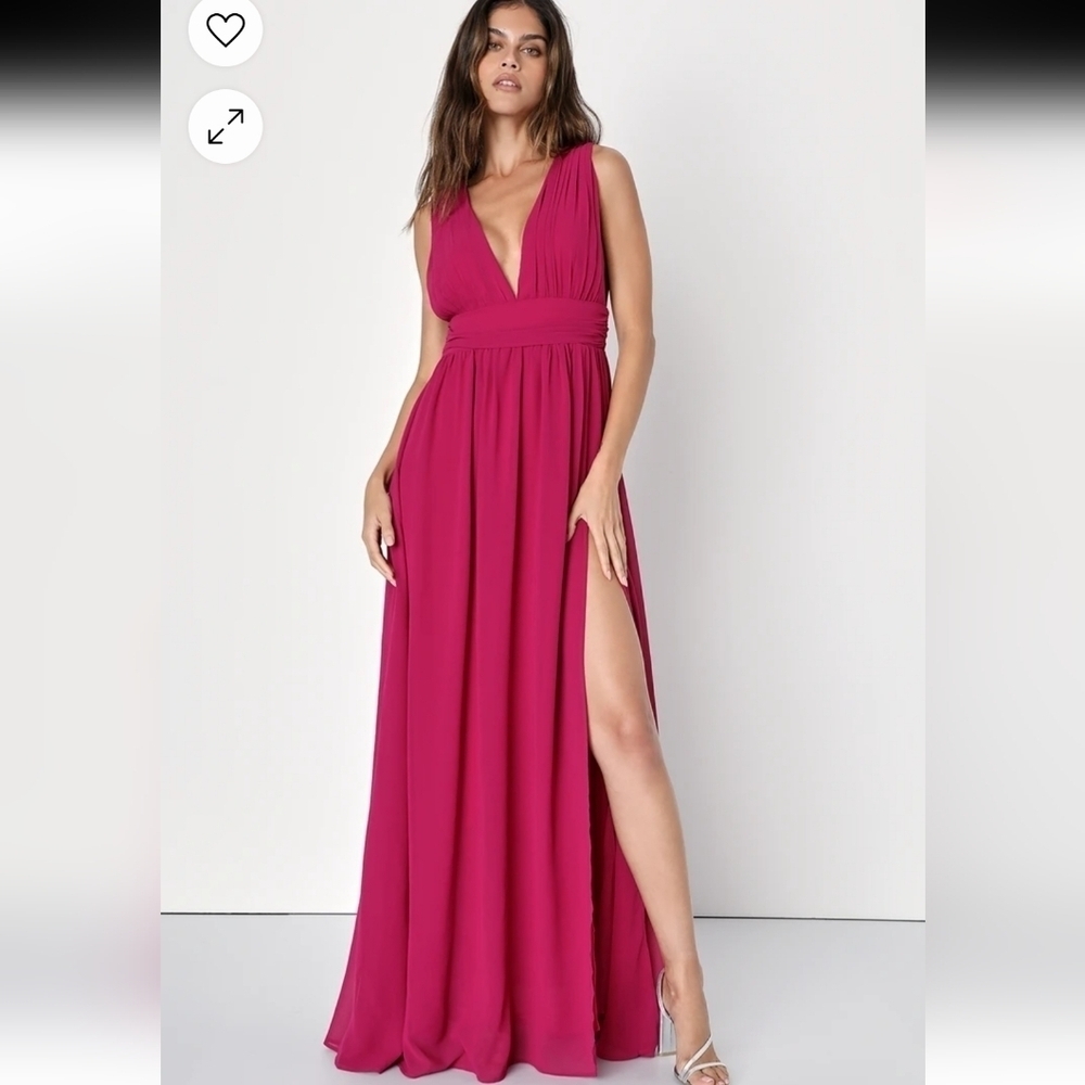 NWT Lulu's Heavenly Hues Magenta Formal Maxi Dress Bridesmaid Prom Size Medium